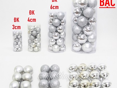 Hộp trụ 24 trái châu Noel 3 kiểu cùng cỡ ĐK từ 3-8cm TRAICHAU-26